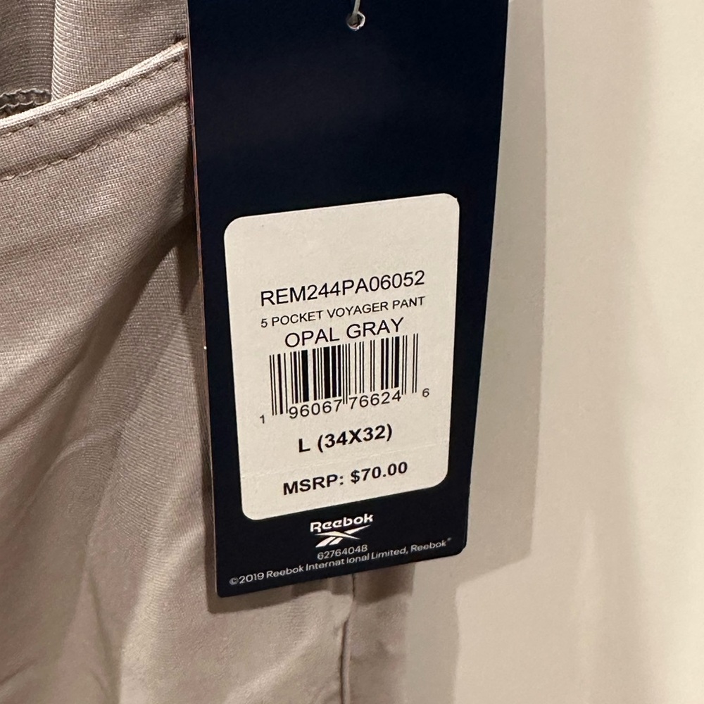 NWT Reebok Men's Gray Pants - Picture 5 of 5